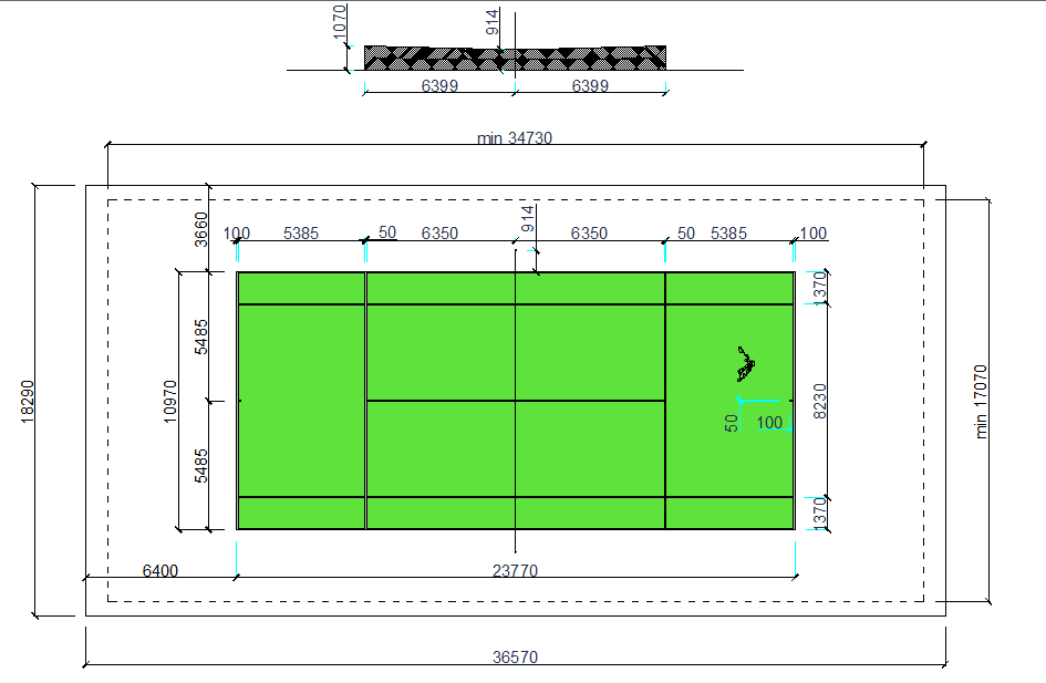 Tennis court plan dwg file