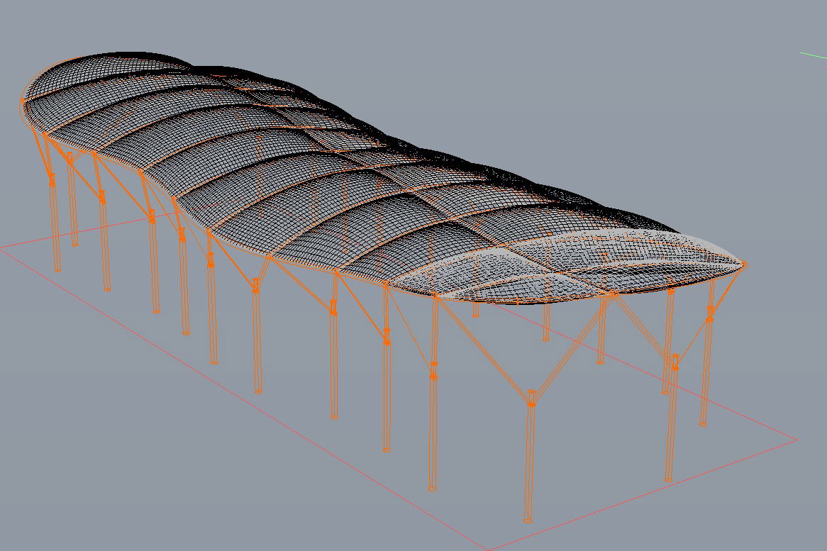 Tensile Structure 3D Design in AutoCAD DWG File
