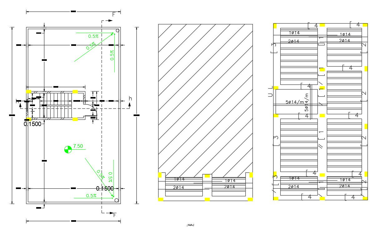 Terrace Floor With Slab Structural Drawing AutoCAD File