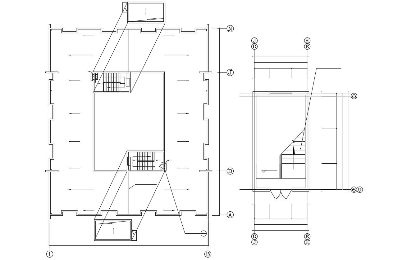 Terrace Plan With Staircase Design AutoCAD File Free