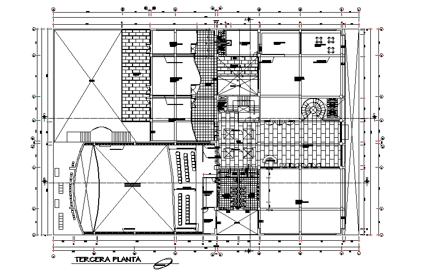 Terrace floor Commercial working plan detail dwg file