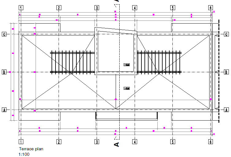 Terrace plan detail dwg file