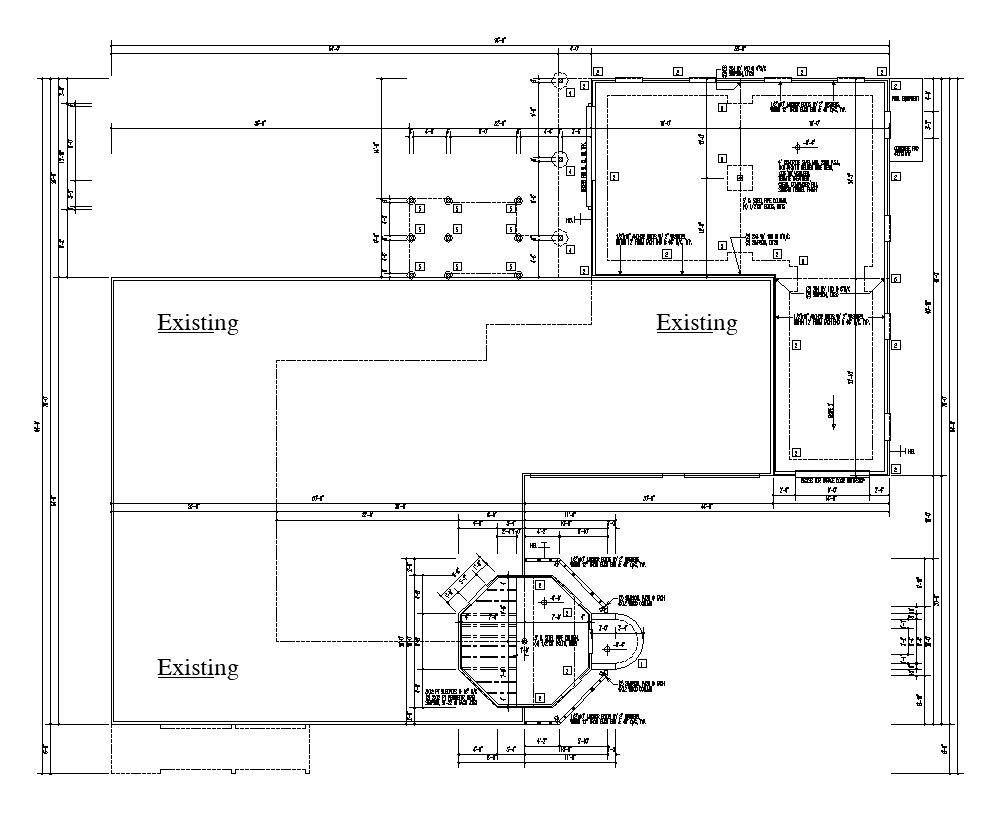 Terrace structure detail plan layout autocad file