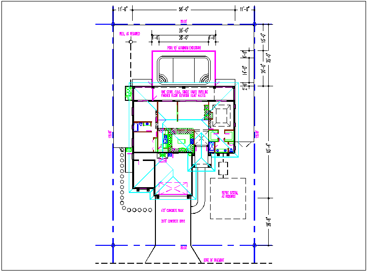 Terrace view of plan detail dwg file