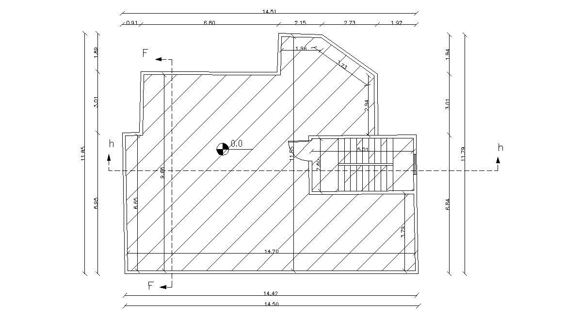 Terrace Floor Plan Of House Building Design DWG File