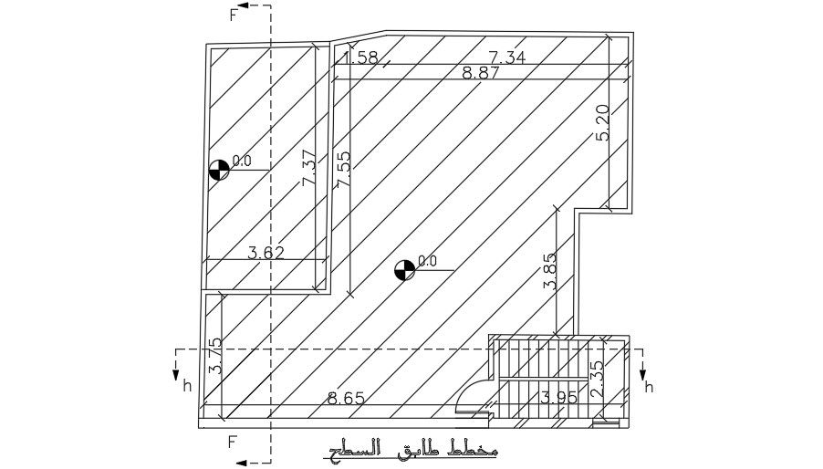 Terrace Plan Of 12x16 Meter House Plan DWG File