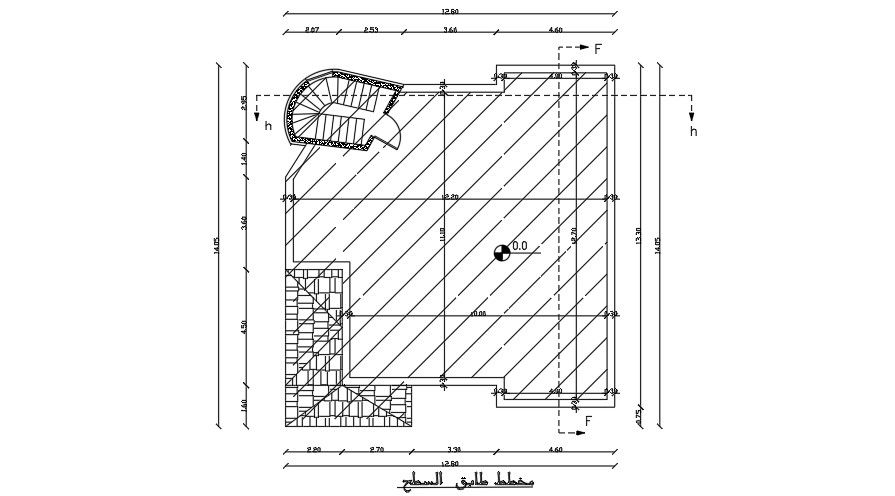 Terrace Plan Of 15x19 Meter Apartment Building DWG File