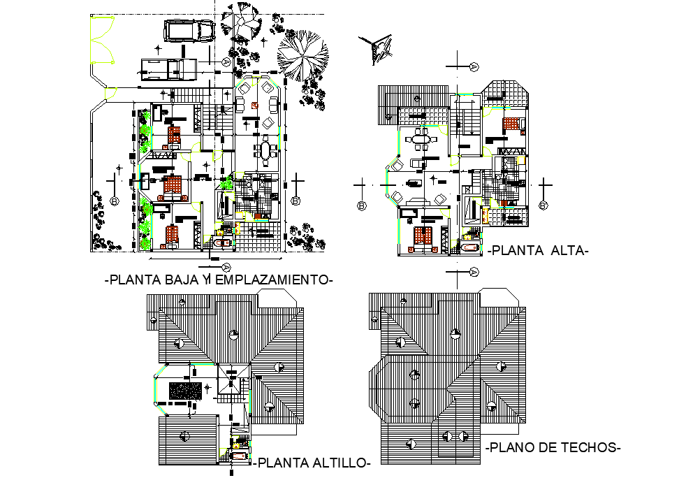 Terraced houses planning autocad file