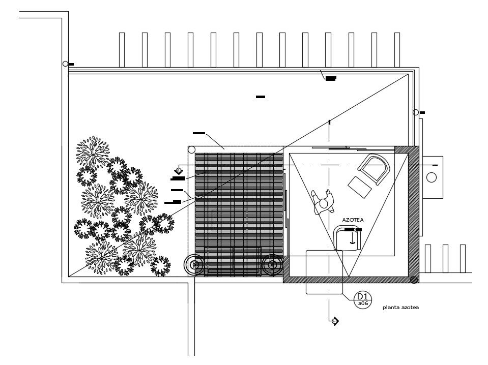 Terrace pergola detail drawing is given in this AutoCAD file.Download now.