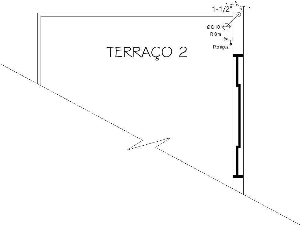 Terrace piping details layout AutoCAD file, cad drawing, dwg format