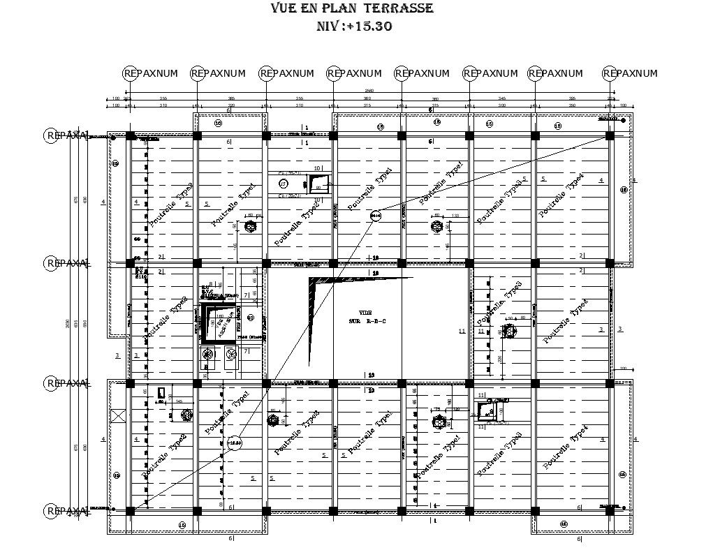 Terrace plan view design in detail AutoCAD 2D drawing, CAD file, dwg file