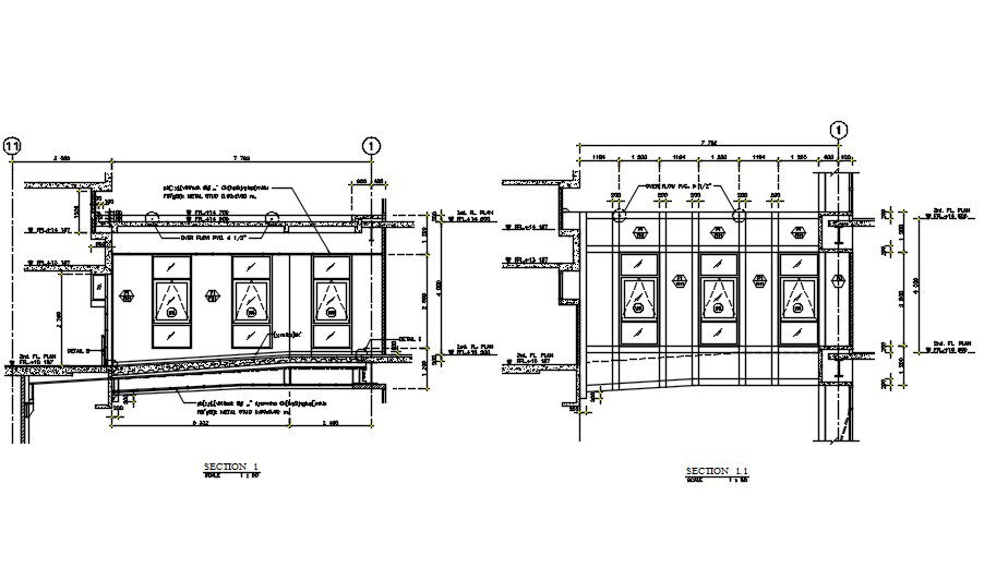 Terrace slab section details are provided in this 2D CAD DWG drawing. Download the AutoCAD 2D DWG file.