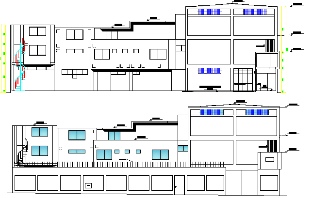 Textile Factory Architecture Section Plan dwg file