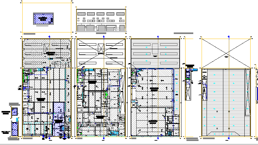 Textile industry architecture project details dwg file