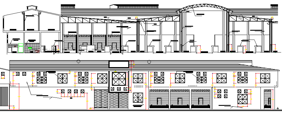 The Architecture Design of Government Museum Elevation dwg file