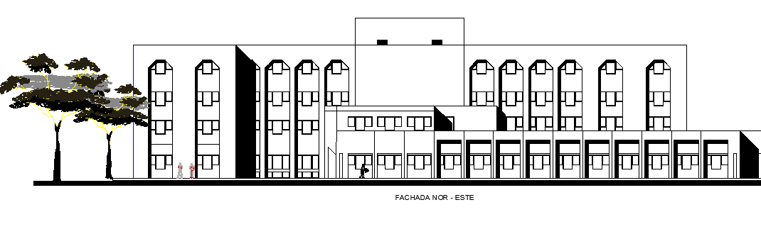 The Architecture Design of Hospital Elevation dwg file