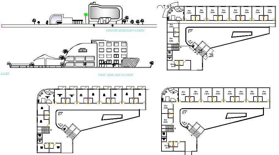 The Architecture Design of Hotel Elevation dwg file