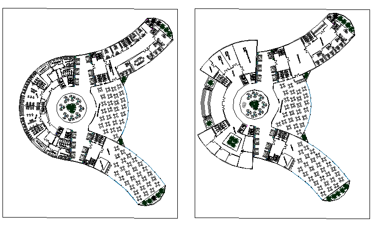 The architecture hotel layout plan dwg file