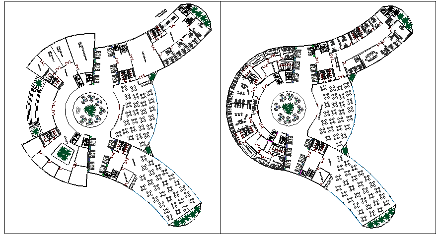 Architecture Layout Plan with Hotel Facilities and Floor Design