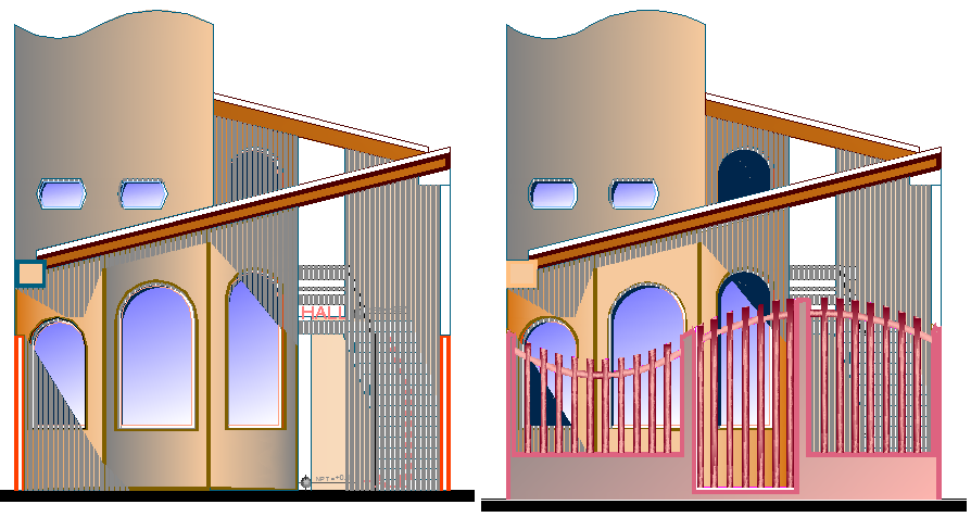 The Architecture Design of Kinder Garden Elevation dwg file
