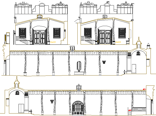 The Architecture Layout of Church Elevation dwg file