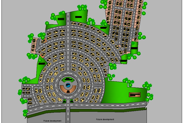 The Architecture Layout of Gurukul School 3d Design dwg file