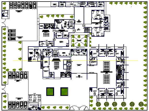 The Architecture Layout of Health Center Structure dwg file