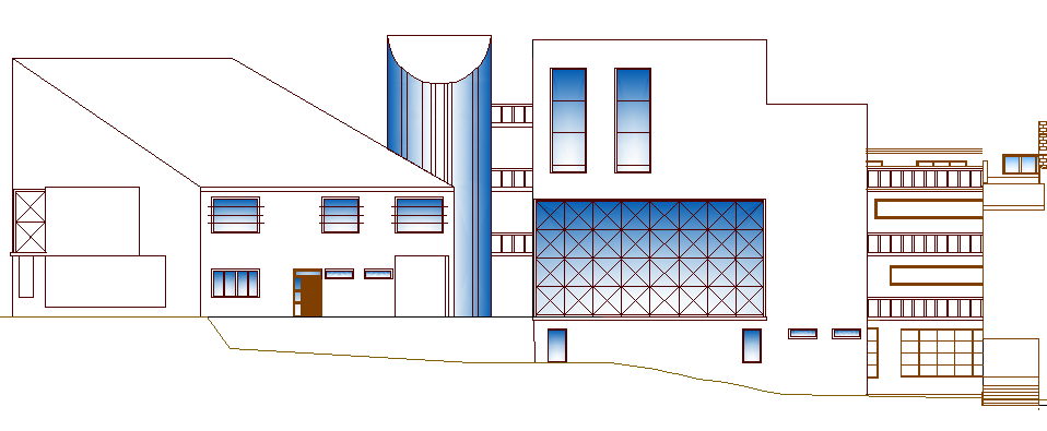 The Architecture Layout of University Elevation dwg file
