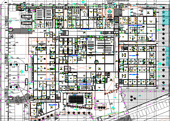 The Architecture Plan of General Hospital Elevation dwg file