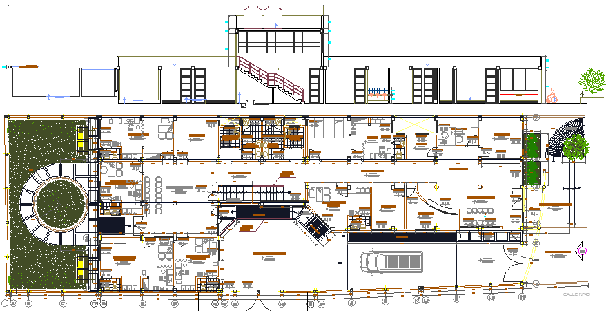 The Architecture Plan of Health Center Elevation dwg file
