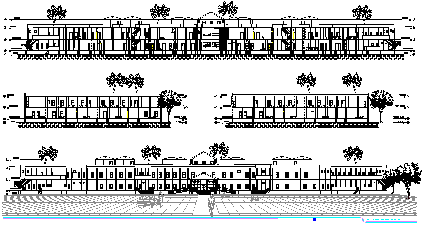 The Architecture Plan of Hospital Elevation dwg file