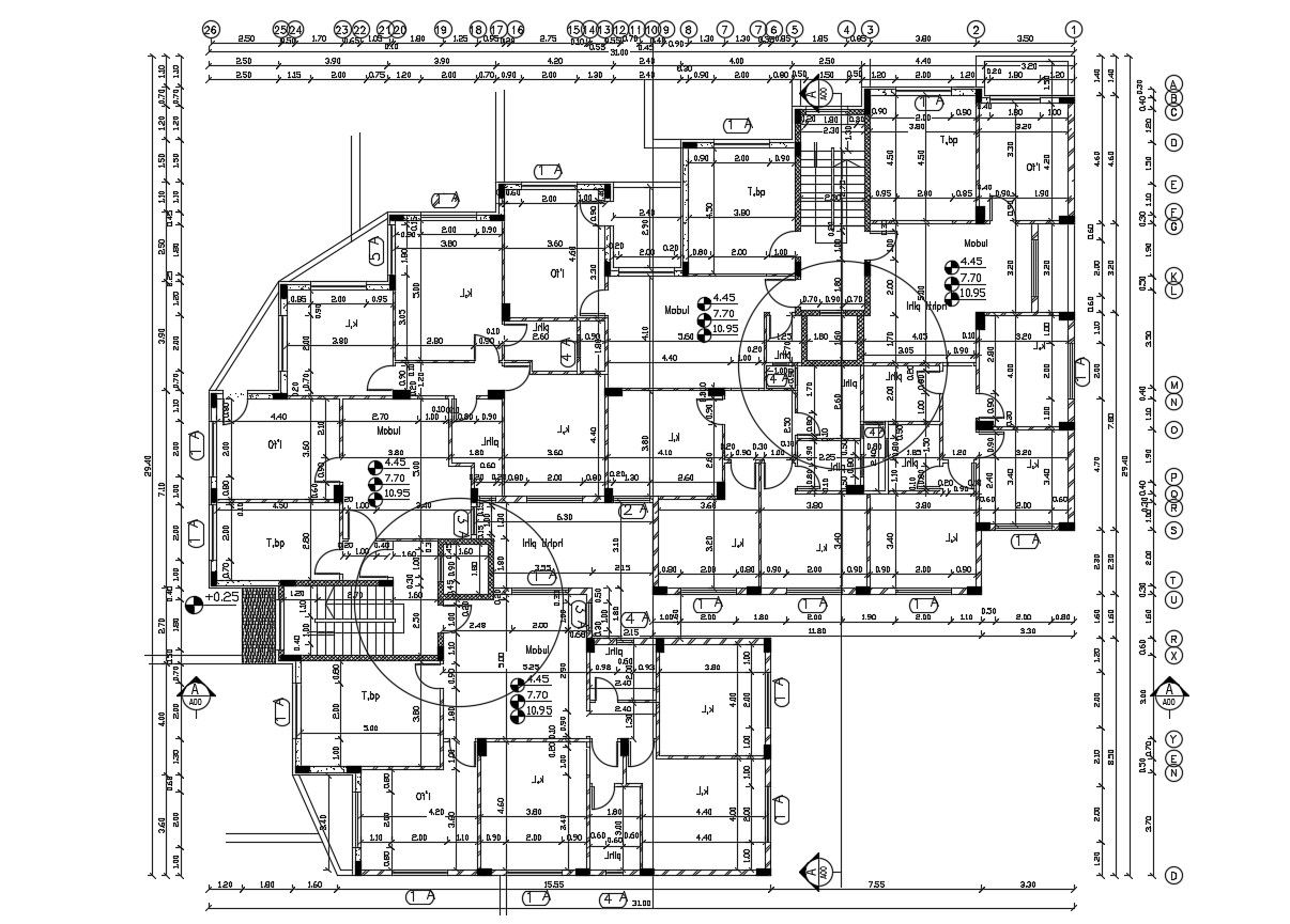 The architecture Apartment Layout Plan Drawing DWG File