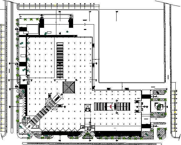 The architecture layout plan details of mini shopping mall dwg file