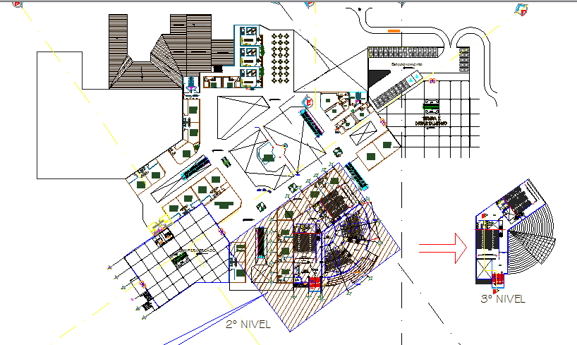 The architecture layout plan details of shopping center dwg file