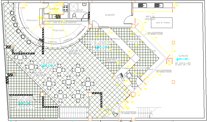 The architecture layout plan details of super market dwg file