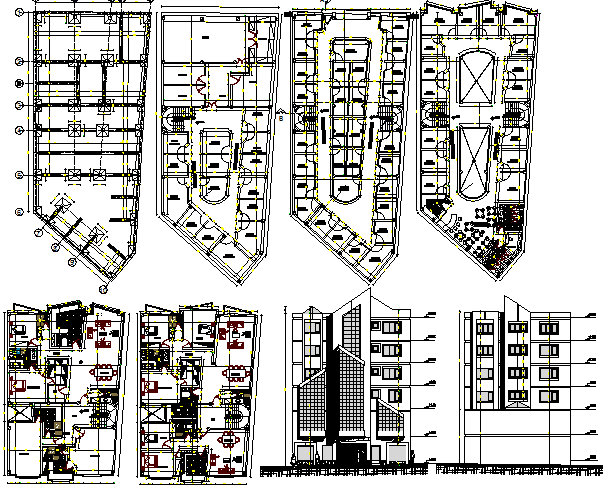The architecture project of city shopping center dwg file