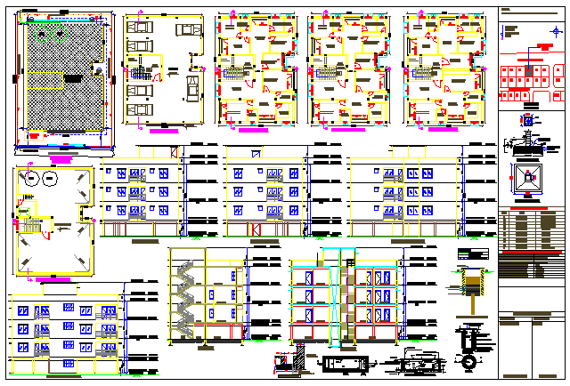 The architecture project of corporate building dwg file