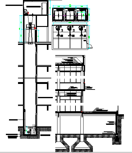 The architecture project of corporate office building dwg file
