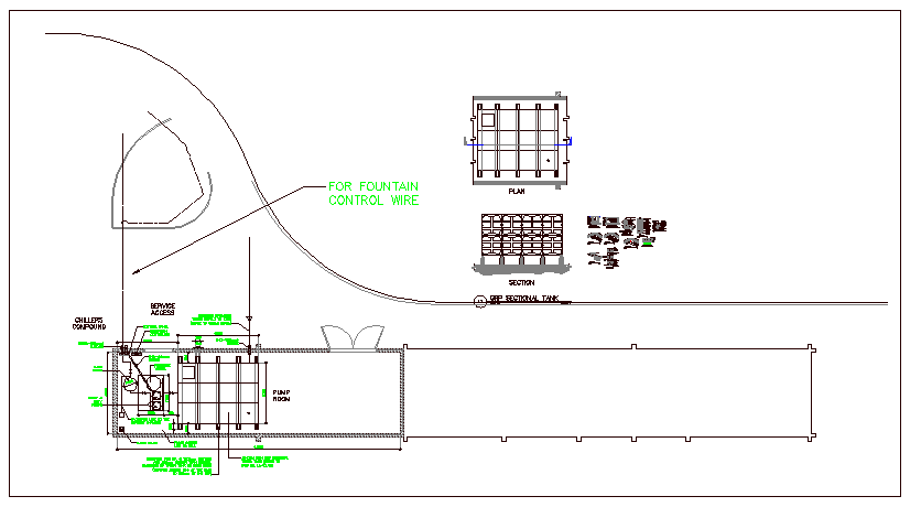 The architecture project of public garden dwg file