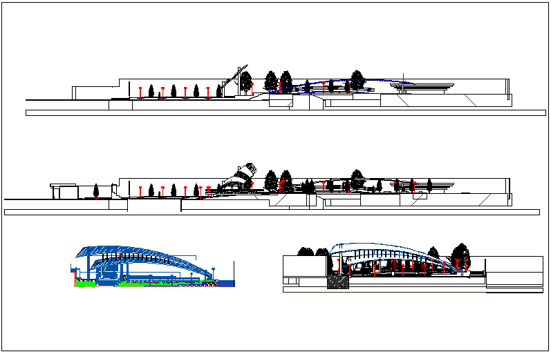 The architecture project of recreational park design dwg file