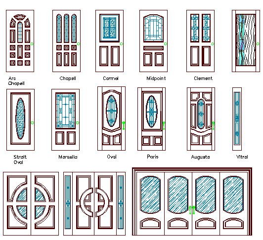 The architecture project of traditional door design dwg file