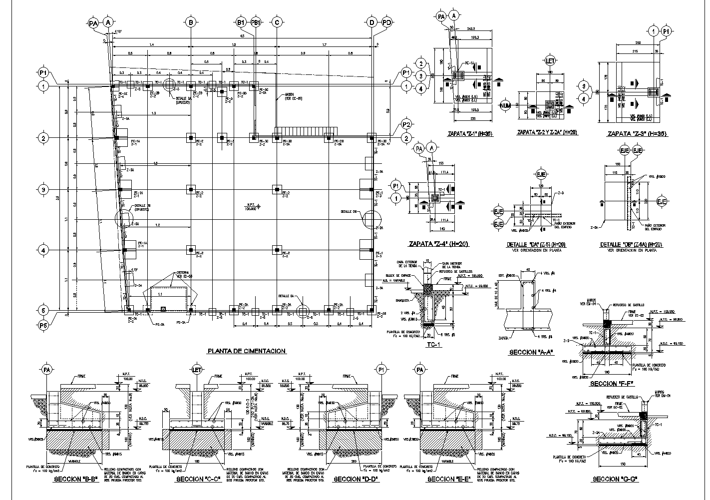 The convenience store in the small town plan detail dwg file.