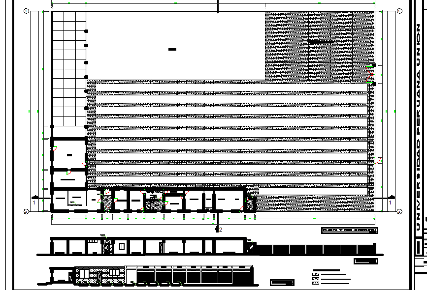The residence and university dining room layout detail.
