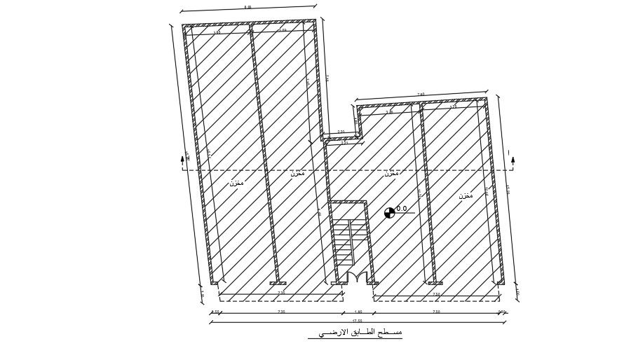 The 17x11m house plan of the structural layout