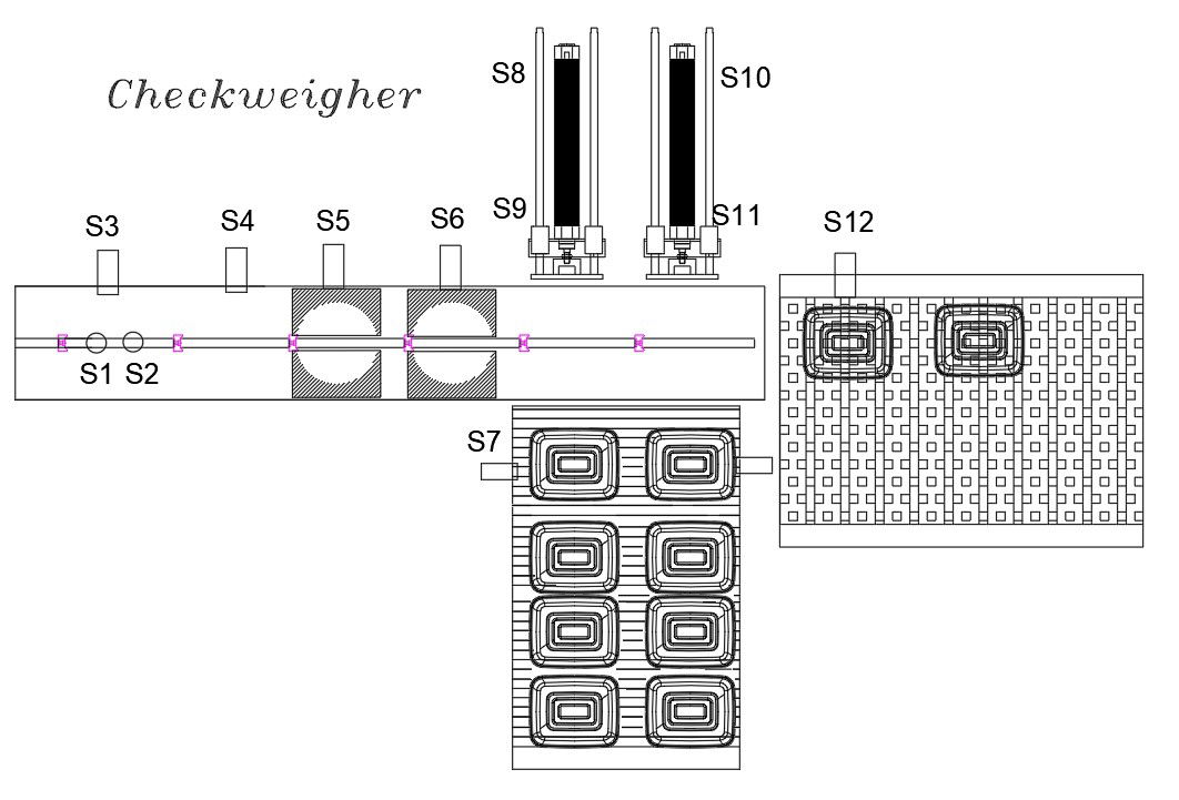 The 2D Autocad DWG drawing file shows the check weigher of electrical drawing is given in this file. Download the DWG file.
