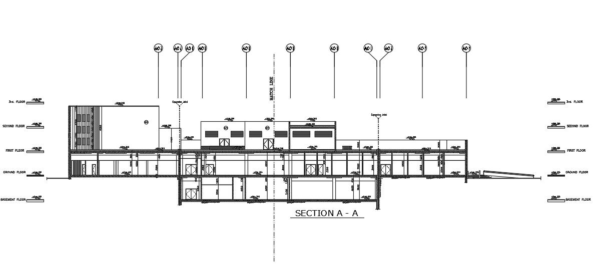 The Architectural drawing of the G+2 office Building section detail is available.Download the AutoCAD DWG file.