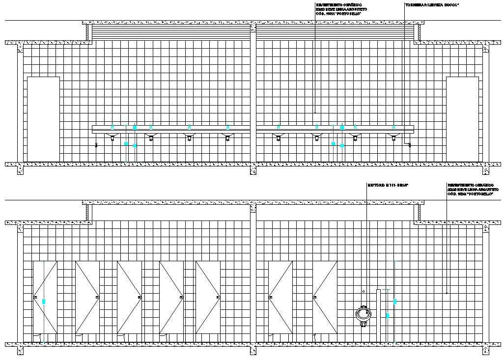 The AutoCAD DWG Drawing file of the Toilet building elevation and section details. Download the AutoCAD 2D DWG file.