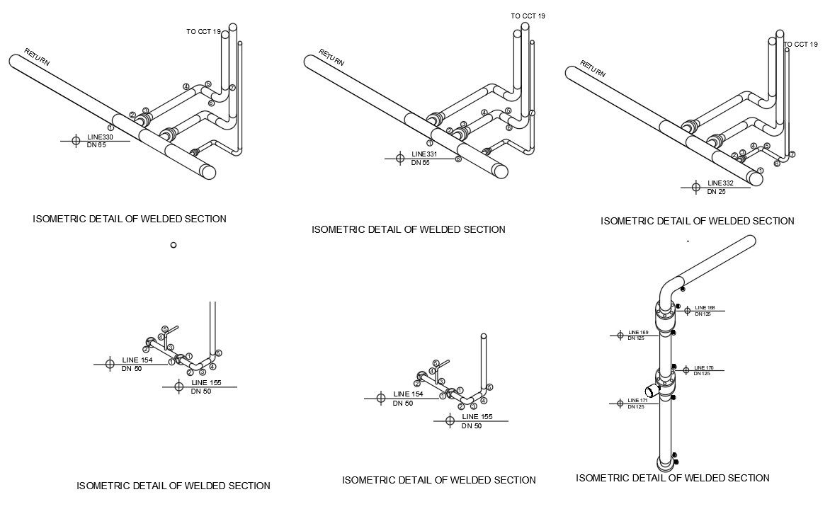 The AutoCAD DWG drawing file gives the Butt weld Isometric Section details.Download the CAD  DWG 2D file.