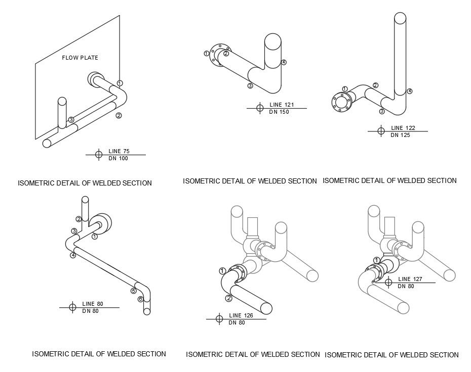 The AutoCAD DWG drawing file having the details of Isometric view of welded section. Download the Autocad DWG drawing file.