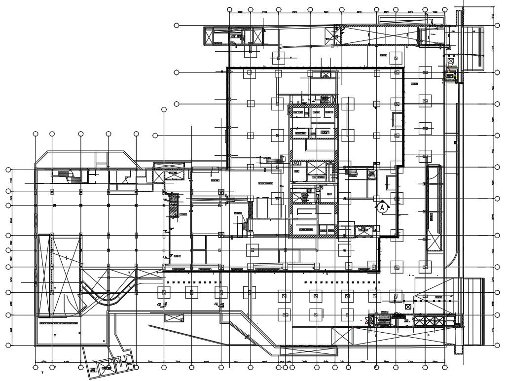 The AutoCAD DWG drawing files of the Apartment Building Column marking floor plan layout details.Download now.